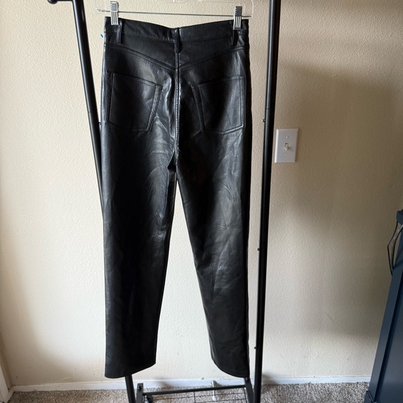 Aritzia Wilfred Black Leather Look Pants - Picture 3 of 3
